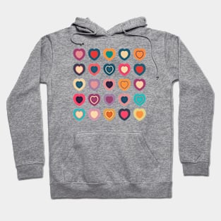 Colorful Hearts Valentines Pattern Hoodie